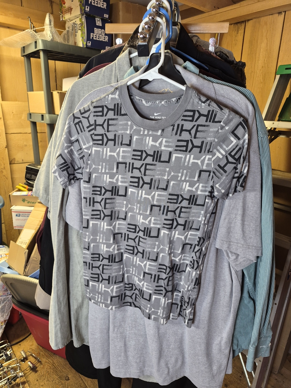 Nike Gray Logo-Print Short Sleeve Tee Bin 59
